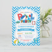プールのパーティの招待状の夏のSplishのしぶきの男の子 招待状 (スタンド正面)