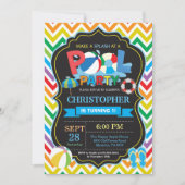 プールのパーティの招待状の夏のSplishのしぶきの男の子 招待状 (正面)