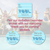 プールのパーティの招待状またはアラーム スクエアシール