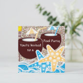プールのパーティの招待状または大事な行事の卒業、 招待状 (スタンド正面)
