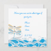 プールのパーティの招待状または大事な行事の卒業、 招待状 (裏面)