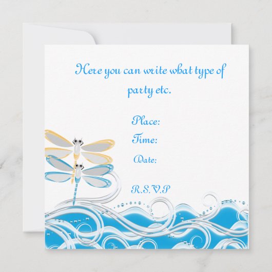 プールのパーティの招待状または大事な行事の卒業、 招待状 (裏面)