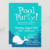 プールのパーティの招待状|のカスタムの招待 招待状 (正面/裏面)