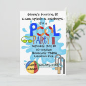 プールのパーティの招待状 招待状 (スタンド正面)