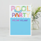 プールのパーティの招待状 招待状 (スタンド正面)