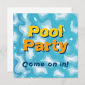 プールのパーティの招待状 招待状 (正面/裏面)
