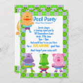 プールのパーティの招待状 招待状 (正面/裏面)