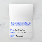 プールのパーティの招待状 招待状 (内部)