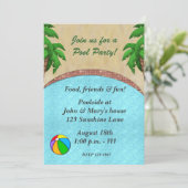 プールのパーティの招待状 招待状 (スタンド正面)