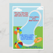 プールのパーティの招待状 招待状 (正面/裏面)