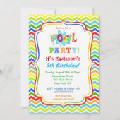 プールのパーティの招待状 招待状 (正面)