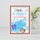 プールのパーティの招待状 招待状 (スタンド正面)