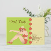 プールのパーティの招待状 招待状 (スタンド正面)