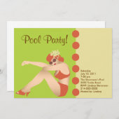 プールのパーティの招待状 招待状 (正面/裏面)