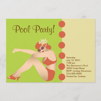 プールのパーティの招待状 招待状