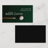 プールのビリヤードのコーチのトレーナーのスポーツチーム 名刺 (正面/裏面)