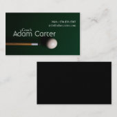 プールのビリヤードのコーチのトレーナーのスポーツチーム 名刺 (正面/裏面)