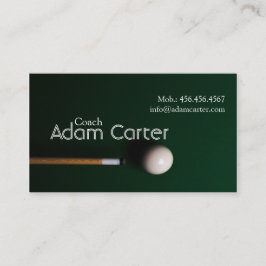 プールのビリヤードのコーチのトレーナーのスポーツチーム 名刺