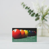 プールのビリヤードコーチかプレーヤーの球のテーブル 名刺 (スタンド正面)