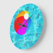 プールのビーチボール ラージ壁時計 (傾斜)