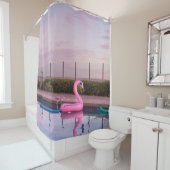 プールのフラミンゴ水フローター シャワーカーテン (インサイチュ)
