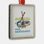プールのメンテナンス メタルオーナメント (右)