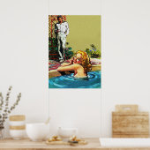 プールのヴィンテージパルプのカバーアートに参加 ポスター (キッチン)