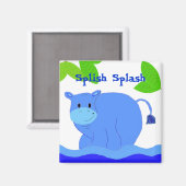 プールの中のカバ マグネット (正面/裏面)
