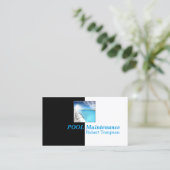 プールの保守サービスのクリーニングの名刺 名刺 (スタンド正面)