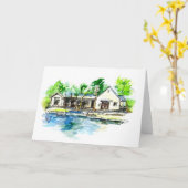 プールの反射 カード (黄色い花)