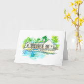 プールの反射 カード (黄色い花)