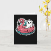 プールの夏のハーフおもしろいに不気味幽霊 カード (黄色い花)