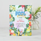 プールの夏の飲み物誕生日大人パーティー 招待状 (スタンド正面)