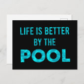 プールの夏は人生が良い インビテーションポストカード (正面/裏面)