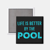 プールの夏は人生が良い マグネット (正面/裏面)