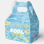 プールの夏ネオンの雰囲気 誕生日パーティー フェイバーボックス (正面)