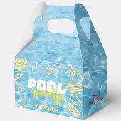 プールの夏ネオンの雰囲気 誕生日パーティー フェイバーボックス (裏面)