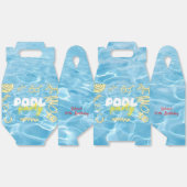 プールの夏ネオンの雰囲気 誕生日パーティー フェイバーボックス (見開き)
