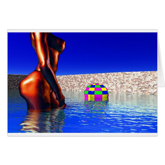 プールの女性 (正面横)