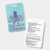 プールの安全モニター バッジ (表裏)
