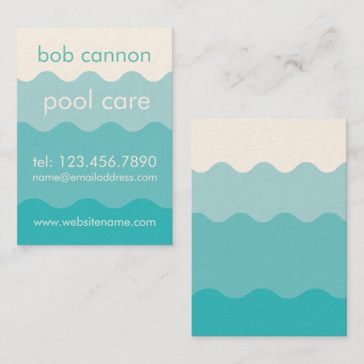 プールの心配の維持の名刺 名刺 (正面/裏面)