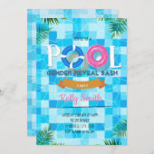 プールの性別の表示パーティー 招待状 (正面/裏面)
