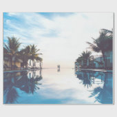 プールの横に2人 ラッピングペーパー (フラット)