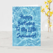 プールの水泳者 カード (黄色い花)