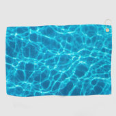 プールの水。リップル水。太陽の反射 ゴルフタオル (横)