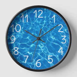 プールの水 壁時計