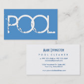 プールの洗剤のグランジなスタイルV64Hの青 名刺 (正面/裏面)