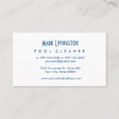 プールの洗剤のグランジなスタイルV64Hの青 名刺 (裏面)