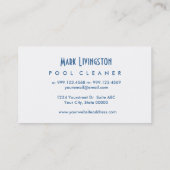 プールの洗剤のグランジなスタイルV64Hの青 名刺 (裏面)