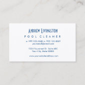 プールの洗剤のシンプルなスタイルV64Gの青 名刺 (裏面)